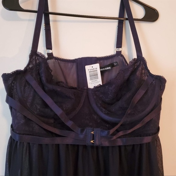 Torrid 1 plus Babydoll navy lace harness - Picture 3 of 10